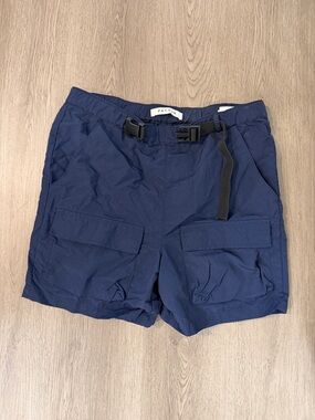 PacSun Navy Cotton Cargo Shorts with Web Belt